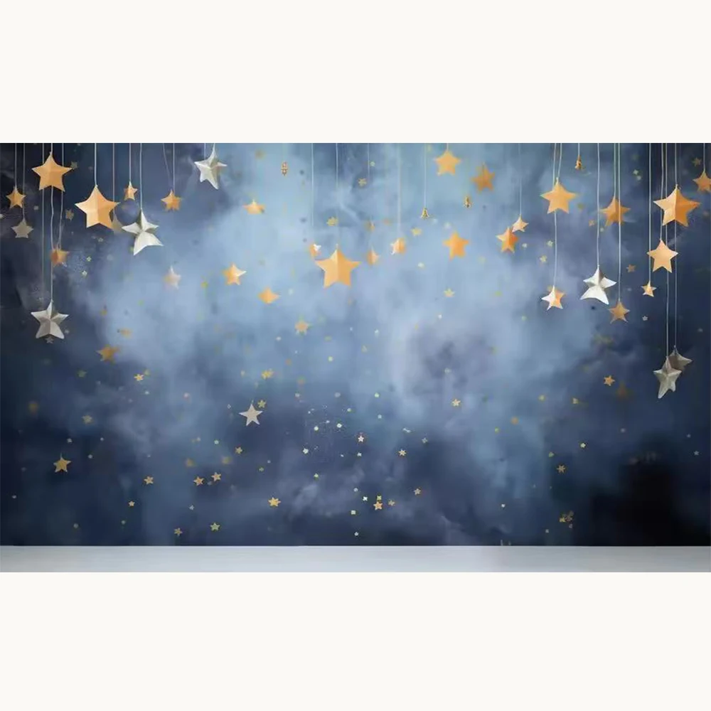 Photography Background Glitter Stars Moon Curtain Child Birthday Party Cake Smach Portrait Decor Backdrop Photo Studio view 2