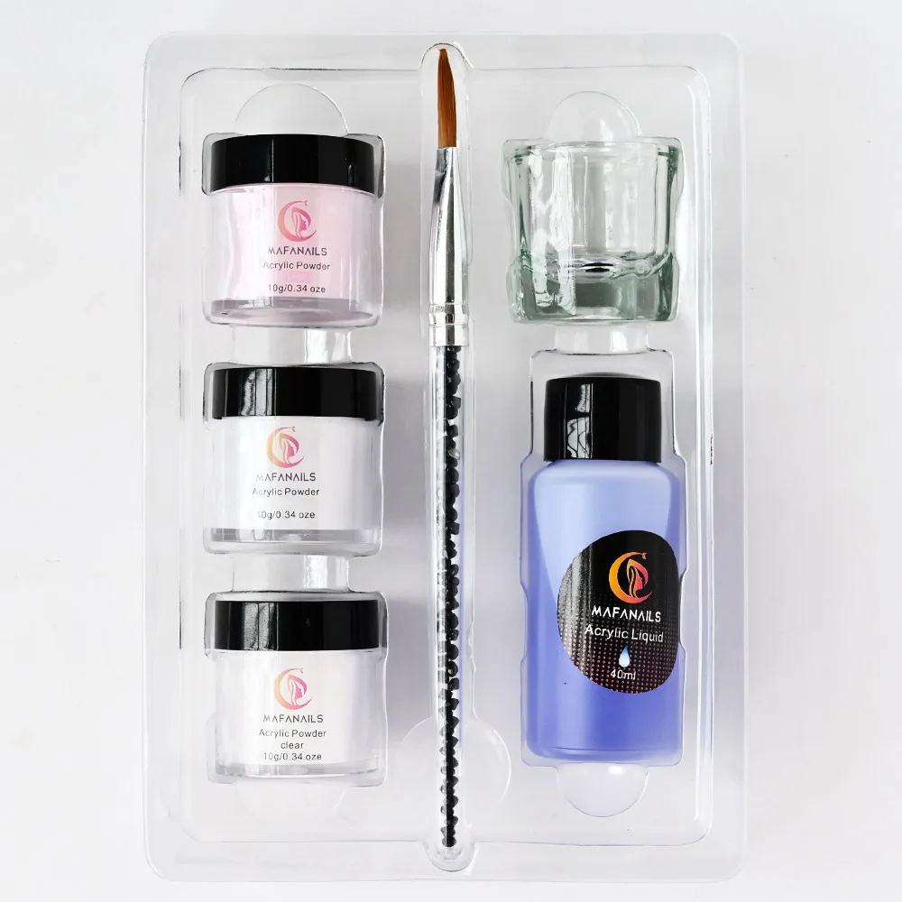 M^F^NAILS acrylic powder&liquid set MEA professional liquid with 1pcs-brush , clearn,pink,white acrylic dust Acrylic Nail System