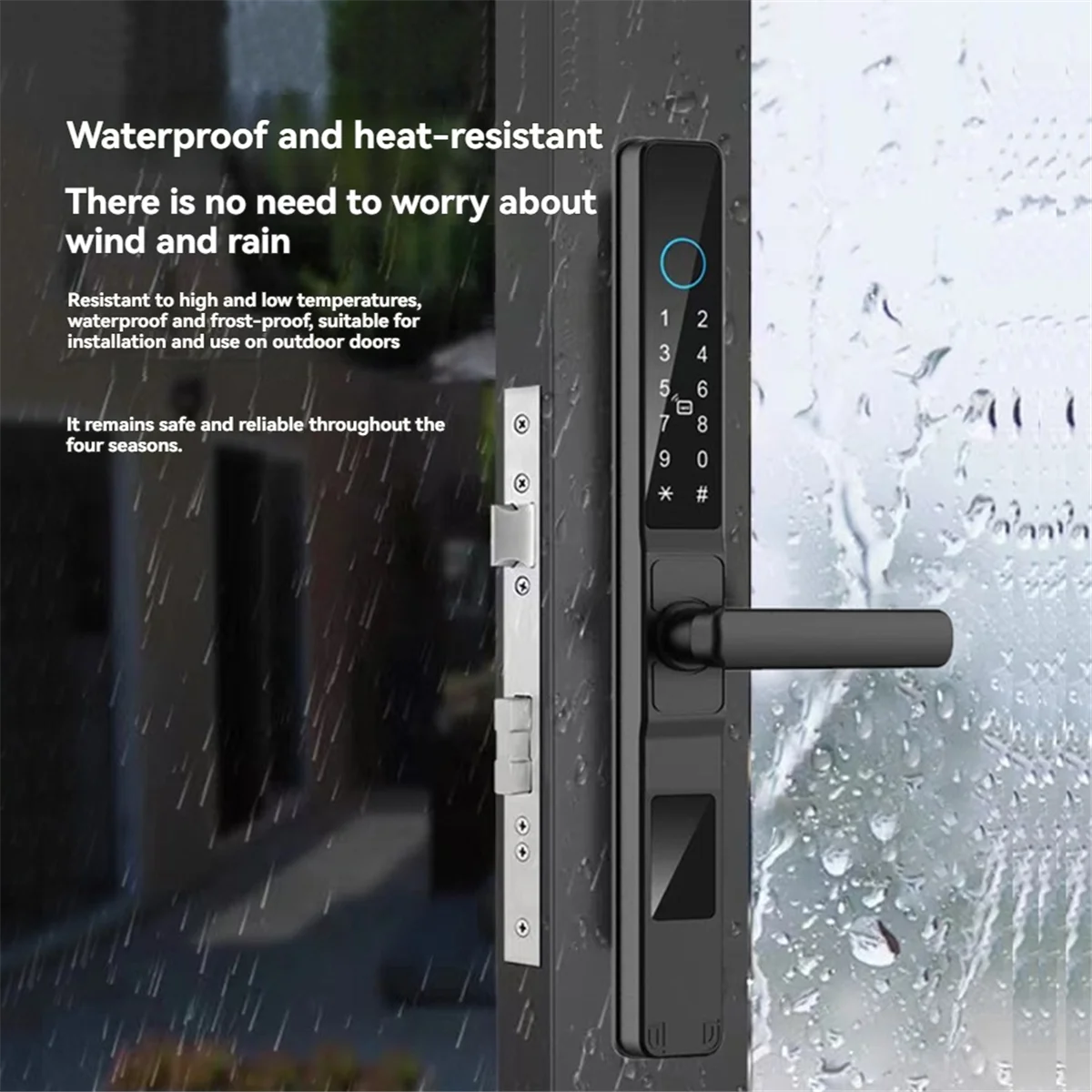 B03B-Tuya Smart Door Lock Fingerprint Biometric Waterproof Digital Electronic Lock APP IC Card Password Aluminum Alloy Lock B