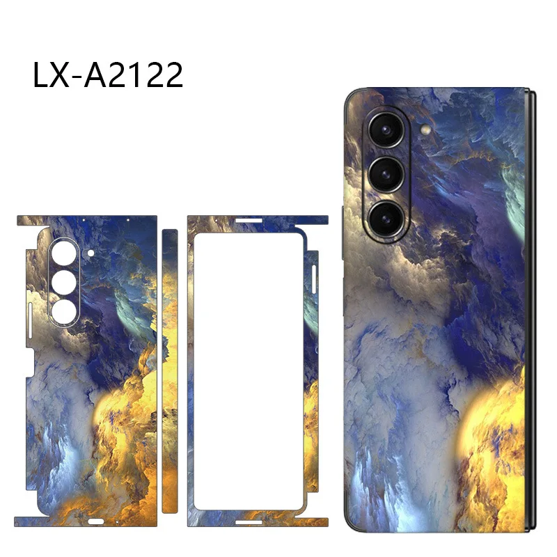 Colorful  Sticker For Samsung Galaxy Z Fold6 5 4 3 75G Back Screen Protector Hing Side Skin Protective Film Fold4