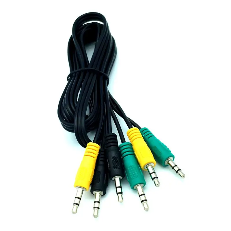 Three In One Stereo Sound Frequency Cable, 3.5mm Car Earphone 3 Male To 3 Male Car AUX Mobile Phone Sound Box Connection Cable