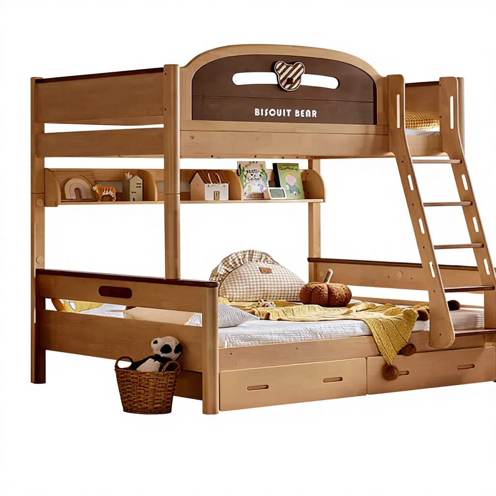 

Home Solid Wood Bunk Bed Double-Layer Children's High Low Mother-and-Child Thickened Adults Disassembly Soft Bed Home Furniture