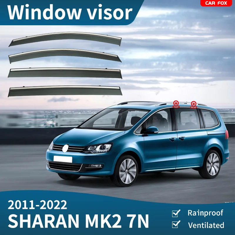 

For Volkswag SHARAN 7N MK2/7N 2011-2022 Window Visor Vent Shades Sun Rain Deflector Guard 4PCS/SE For SHARAN 7N MK2/7N 2011-2022