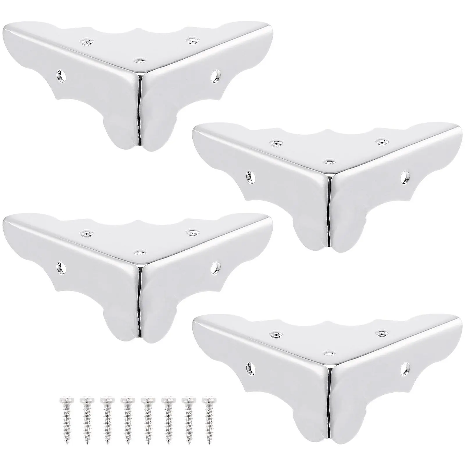 

4PCS Guitar Box Corner Protectors Silver Metal Covers Bumpers Durable Practical DIY Scrapbook Album Decorative