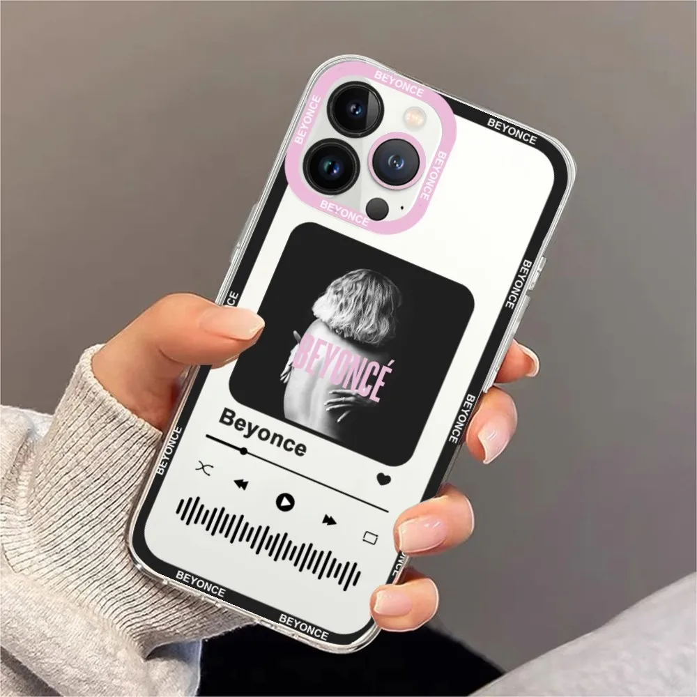 B-Beyonce Singer Phone Case For iPhone 11 12 Mini 13 14 15 Pro Max Transparent Shell