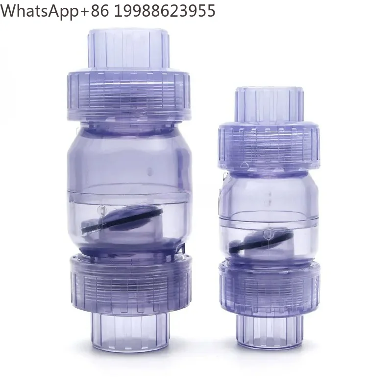 1pc 25mm 32mm Transparent Check Valve PVC One Way Non Return Valve Pipe Fitting Water Connector For Garden Irrigation Aquarium