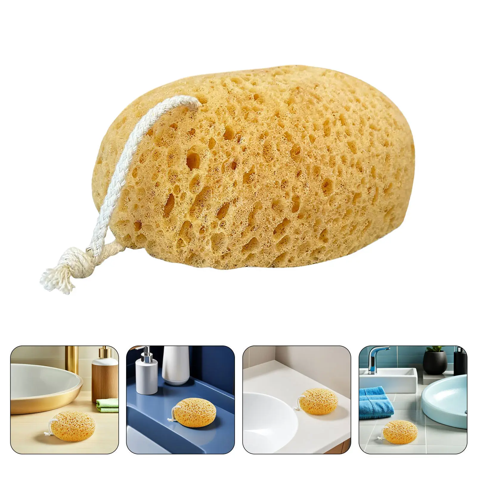 4Pcs Honeycomb Body Shower Sponge Exfoliating Bath Wash Pad Soft Reusable Cleaning Sponge for Efficient Dead Skin Removal