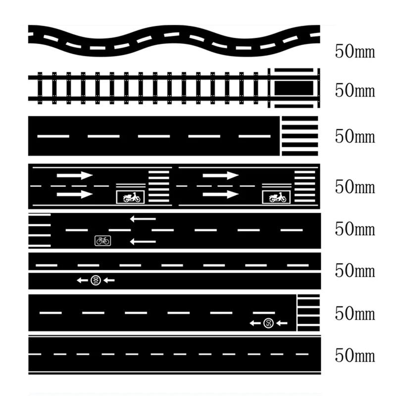 모래 테이블 건축 장면 레이아웃/도시 풍경 풍경/디오라마를 만들기 위한 Diy 모델링 고속도로 도로 스티커 테이프 재료 1개