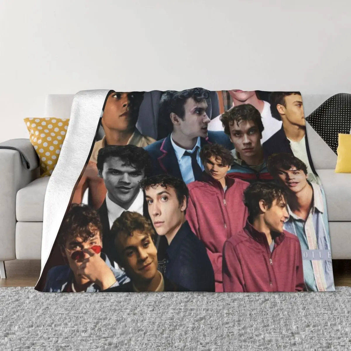 

benjamin wadsworth photo collage Throw Blanket Vintage Blanket Sofas Travel Blanket Fluffy Shaggy Blanket