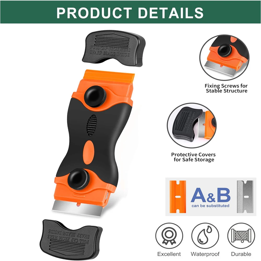 

Metal/Plastic Razor Blade Scraper Edge Removal Tool Cleaning Automotive Film Sticker Scraper Remover Adhesive Tool