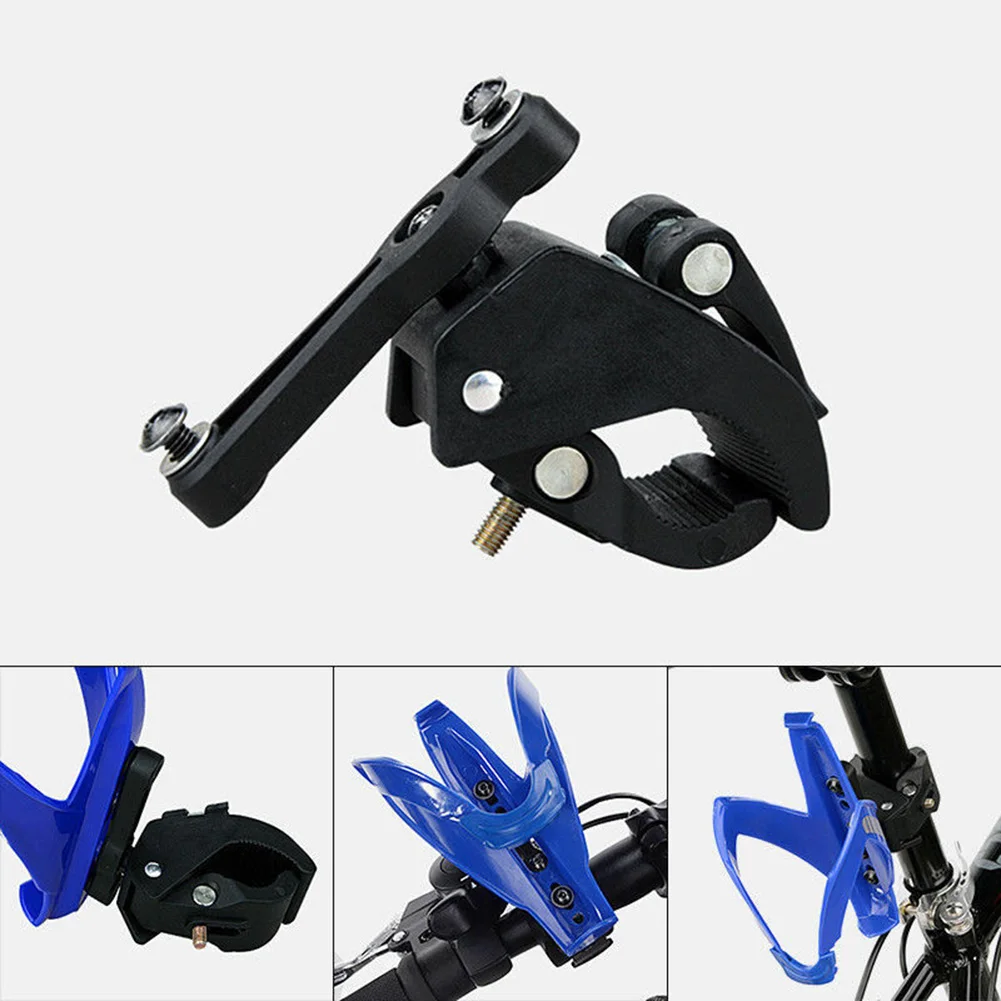 Plastic Bicycle Water Bottle Cage Holder Clamp for Mounting on Seat Post Frame Without Pre-Installed Bottle Brackets