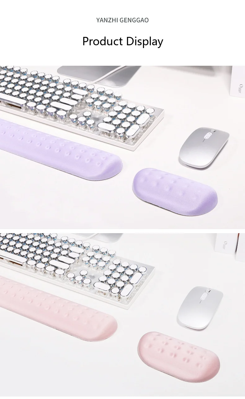 Schaumstoff-Handgelenkauflage Tastatur-Pad-Set 3 Farben Büro Gaming Ergonomische Rutschfeste Schreibtischunterlage – Detail 6