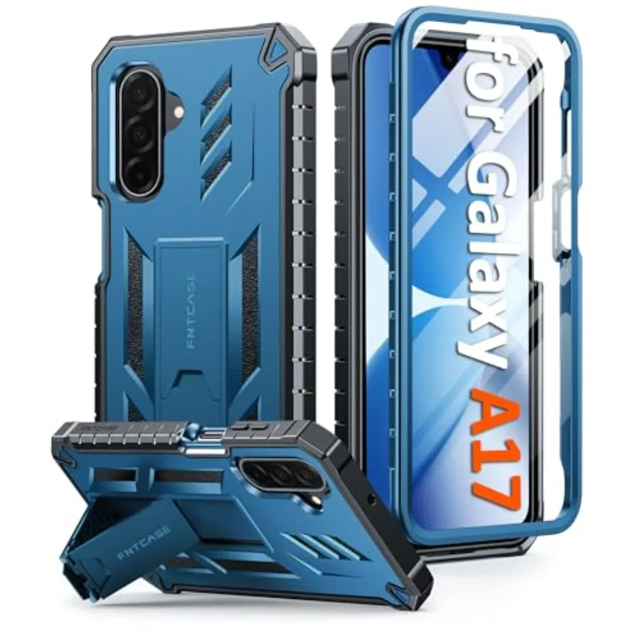 for Galaxy A17-5G Phone Case: for Samsung Galaxy A17 with [Built-in Screen Protector and Kickstand] [Military-Grade Drop Protec