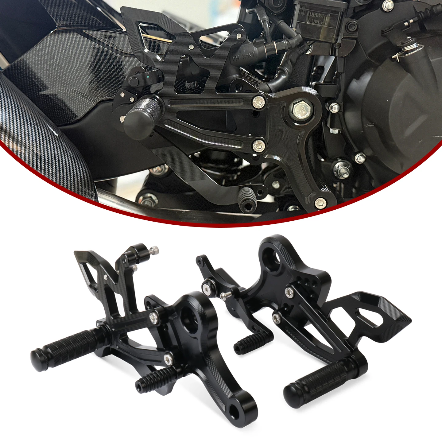 

Motorcycle Accessories Foot Pegs Pedals Rest Rearset Footpegs Foot Rests Fit For 450SR 450 SR 2022 2023 2024 2025