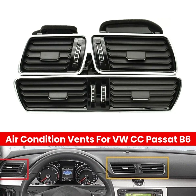 

Car Left Right Center Air Condition Vents For VW CC Passat B6 3AD819728A , 3AD819701A , 3AD819702A Replacement Accessories