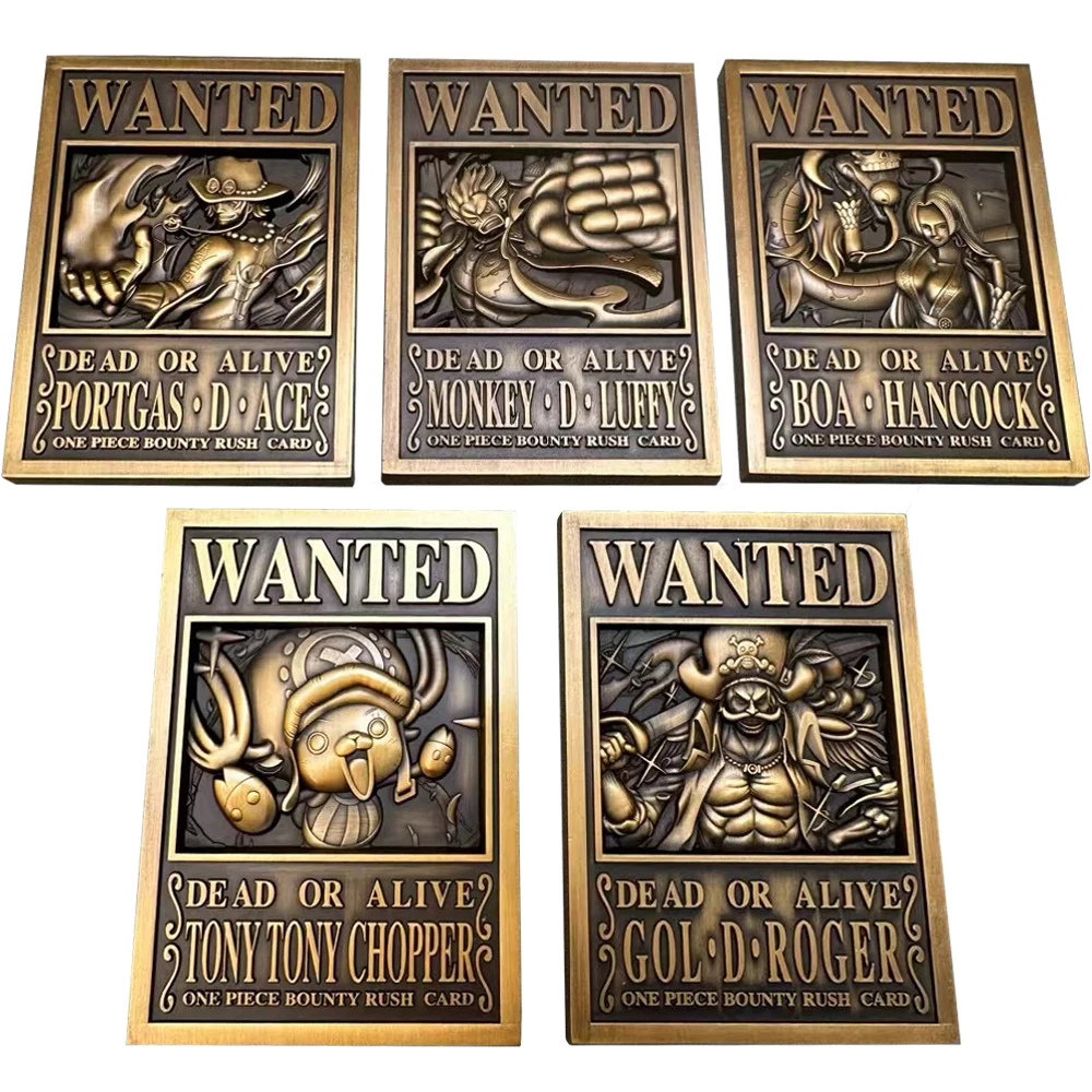 

5 Style 88*63mm ONE PIECE Metal Card Luffy Ace Chopper Roger Hancock OPCG Game Anime Collection Cards Diy Gift Toys