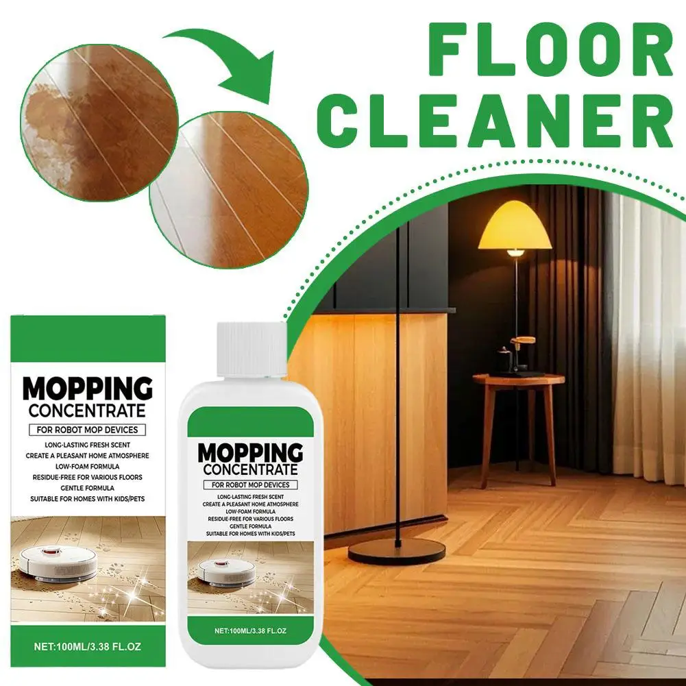 

100ml Floor Cleaner For Robot Mop Devices Low-Foam Formula For Residue-Free Cleaning For Homes With Kids Pets Gentle Formula