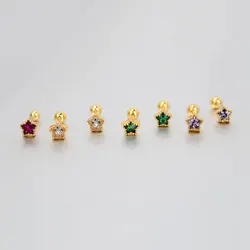 1Pair Fashion Mini Crystal Zircon Star Studs Earring Cartilage Cz Earring for Women Tragus Helix Ear Studs Piercing Jewelry Gift