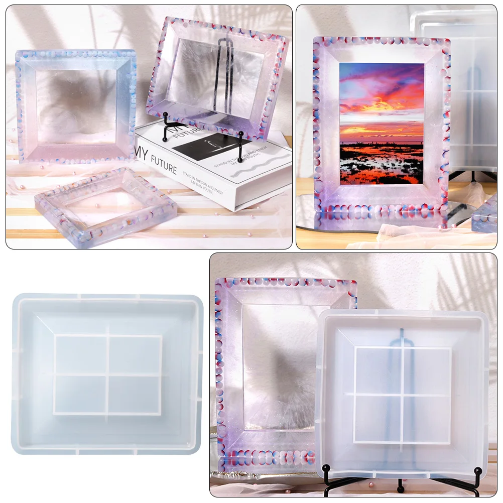 

Silicone Picture Frame Mold for Resin Jewelry Making Supplies Creative Epoxy Prime Frame Molds Photo Display DIY Crafts Material