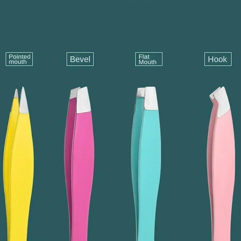 Clip per rimozione pinzette per sopracciglia ciglia 1/4 pezzi pinzette per estensione dei capelli in acciaio inossidabile strumento di bellezza per trucco professionale colorato
