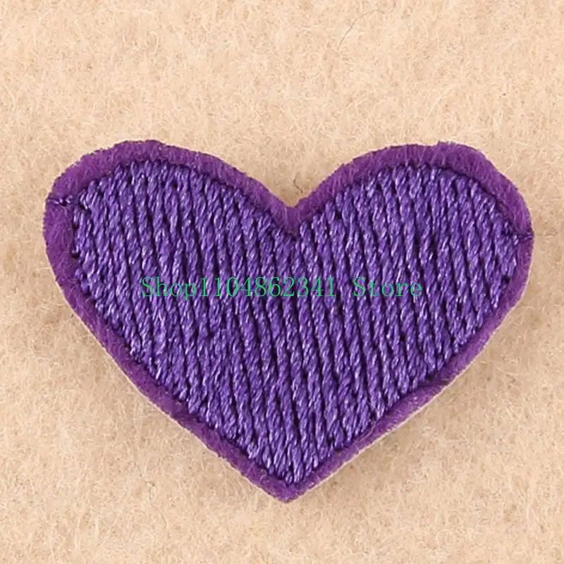652F 20Pcs Mini Heart Sew/Iron On Appliques Embroidery Patches DIY Clothing Arts
