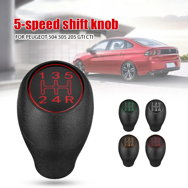 5 Speed Gear Shift Knob Lever Fit For Peugeot 504 505 309 205 GTI CTI Black / Silver / Red / Green Car Accessories