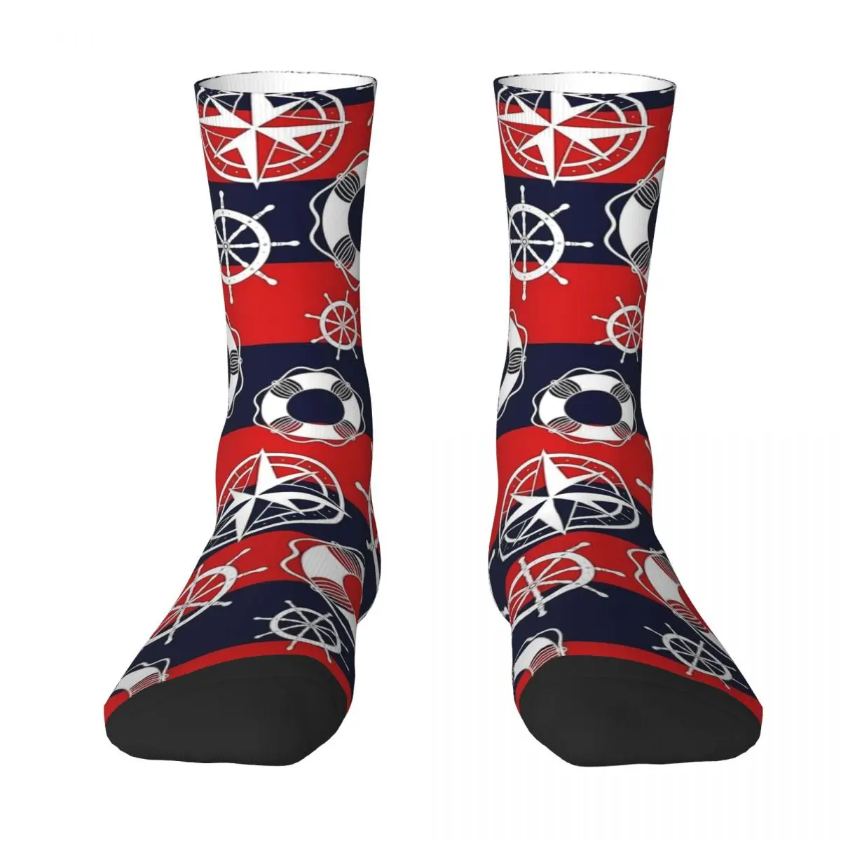 Unisex Men Socks Anchor Nautical Marine Stockings Winter Leisure Soft Socks Printed Outdoor Anti Bacterial Socks