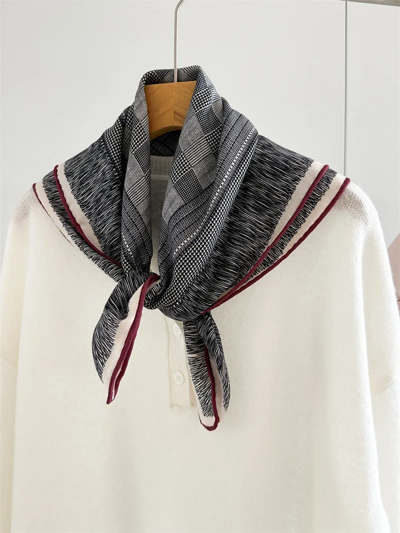 

Silk Wool Scarf Scarves Luxury Shawls Head Bag Accessories Herms Rolled Bandanas Neck Hair Decoration