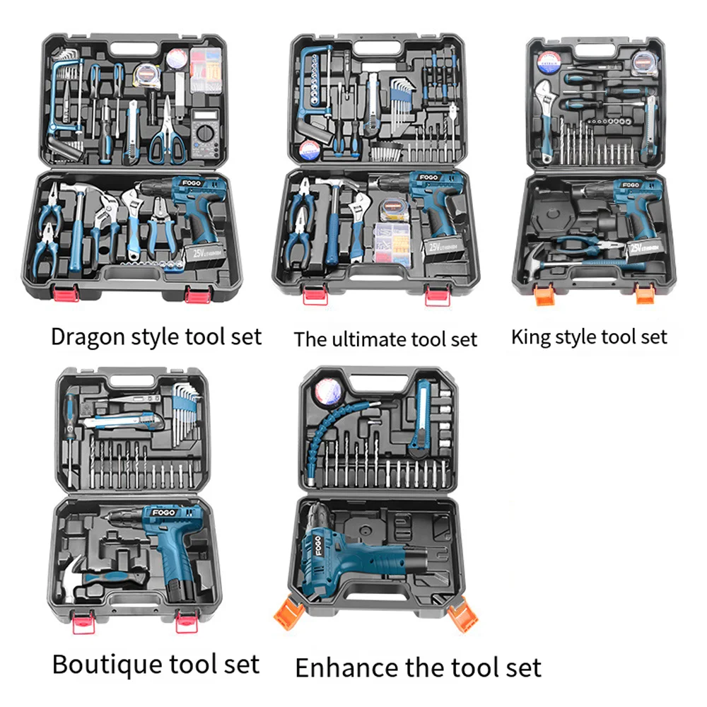 Household Electric Drill Hand Tool Set Hardware And Electrical Special Maintenance Multifunctional Woodworking Box 0025