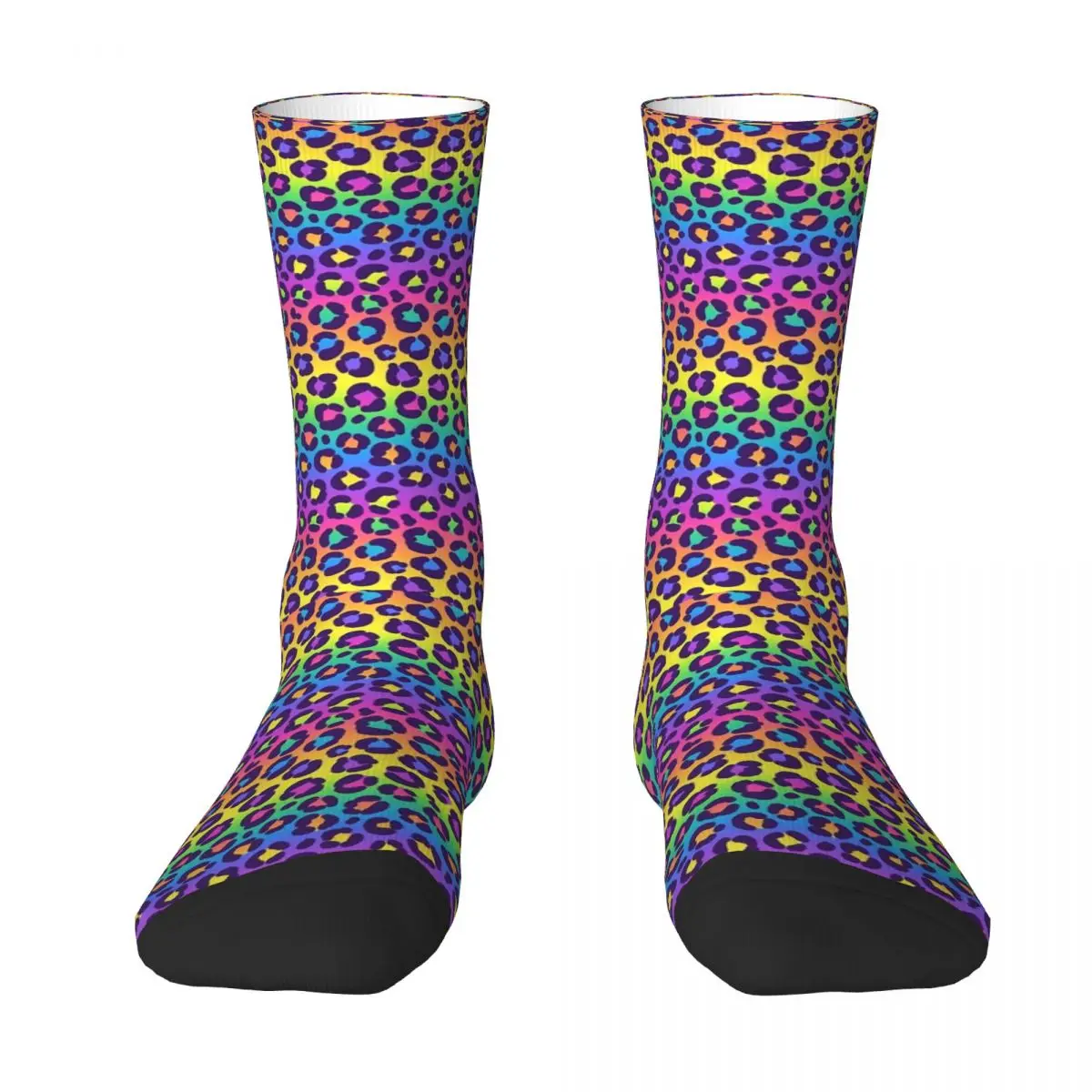 

Rainbow Leopard Graphic Socks Harajuku Super Soft Stockings All Season Long Socks Accessories for Man's Woman's Birthday Present