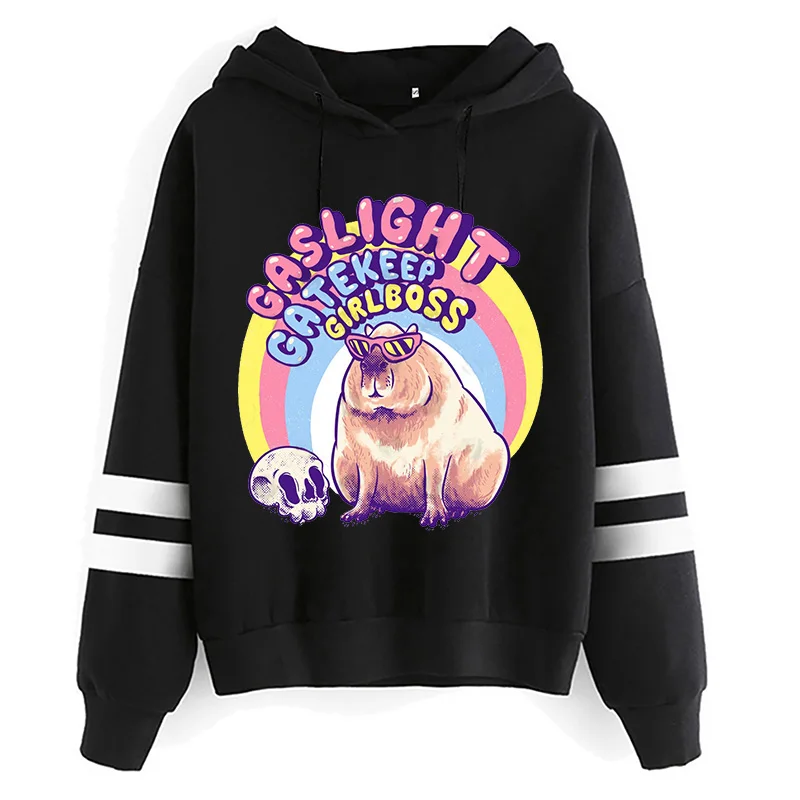 Women/men Capybara Kawaii Cartoon Sweatshirts Unisex Winter Warm Hoodies Capibara Harajuku Fashion Streetwear Hooded Female/male