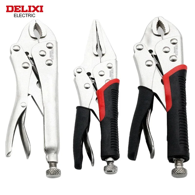 DELIXI ELECTRIC Locking Pliers,Clamp Pliers Adjustable Position for Clamping Parts of Different Thicknesses,With Rubber Sleeve
