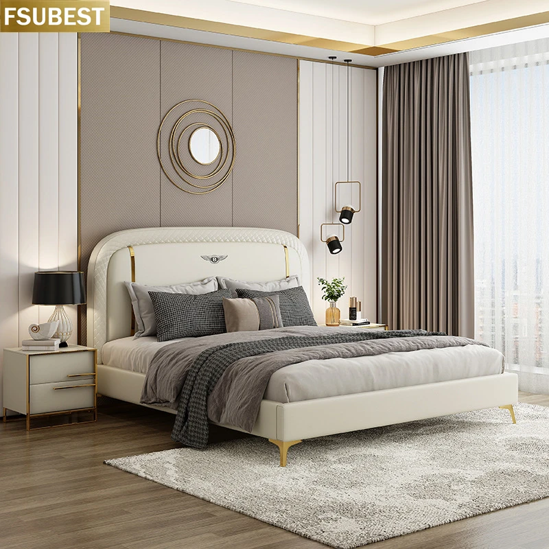 Hotel King Queen Size Bed Frame Bed Frame King Camas De Casal De Luxo Double Bed Lit En Bois 2 Persoons Bed King Beds