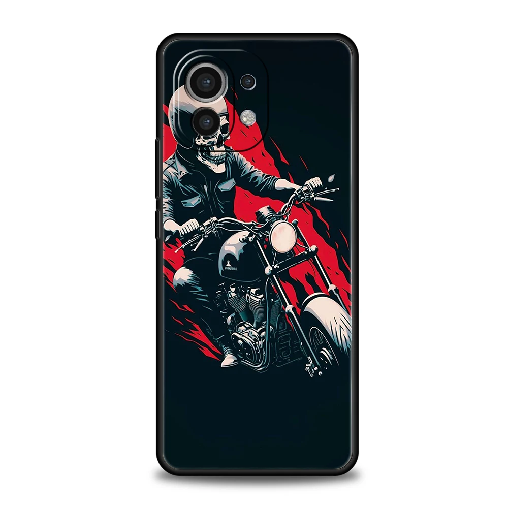 Cartoon Motorcycle Phone Case for Xiaomi Mi 14 13 12 11 Ultra 13T 12T Poco C51 F3 F4 F5 X3 X4 NFC M3 Pro Lite 5G Silicone Cover