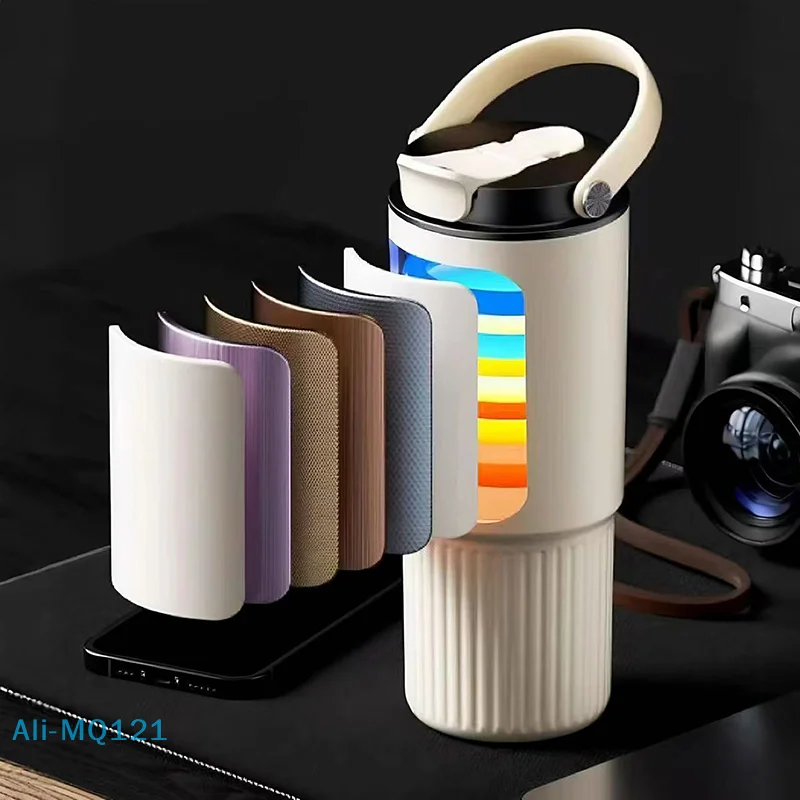 

【M】Вавтомобильная дорожная кружка большой емкости, термос для горячей и холодной воды, портативный стакан двойного назначения с ручкой, герметичный дизайн, ежедневно