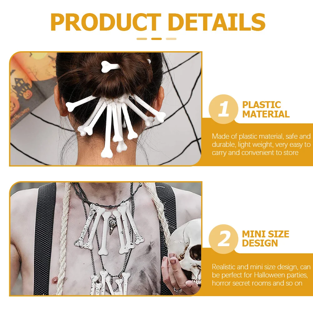 

30Pcs Fake Human Bones Plastic Lightweight Bone Props Halloween Decoration Party Supplies Horror Effect for Haunted Houses