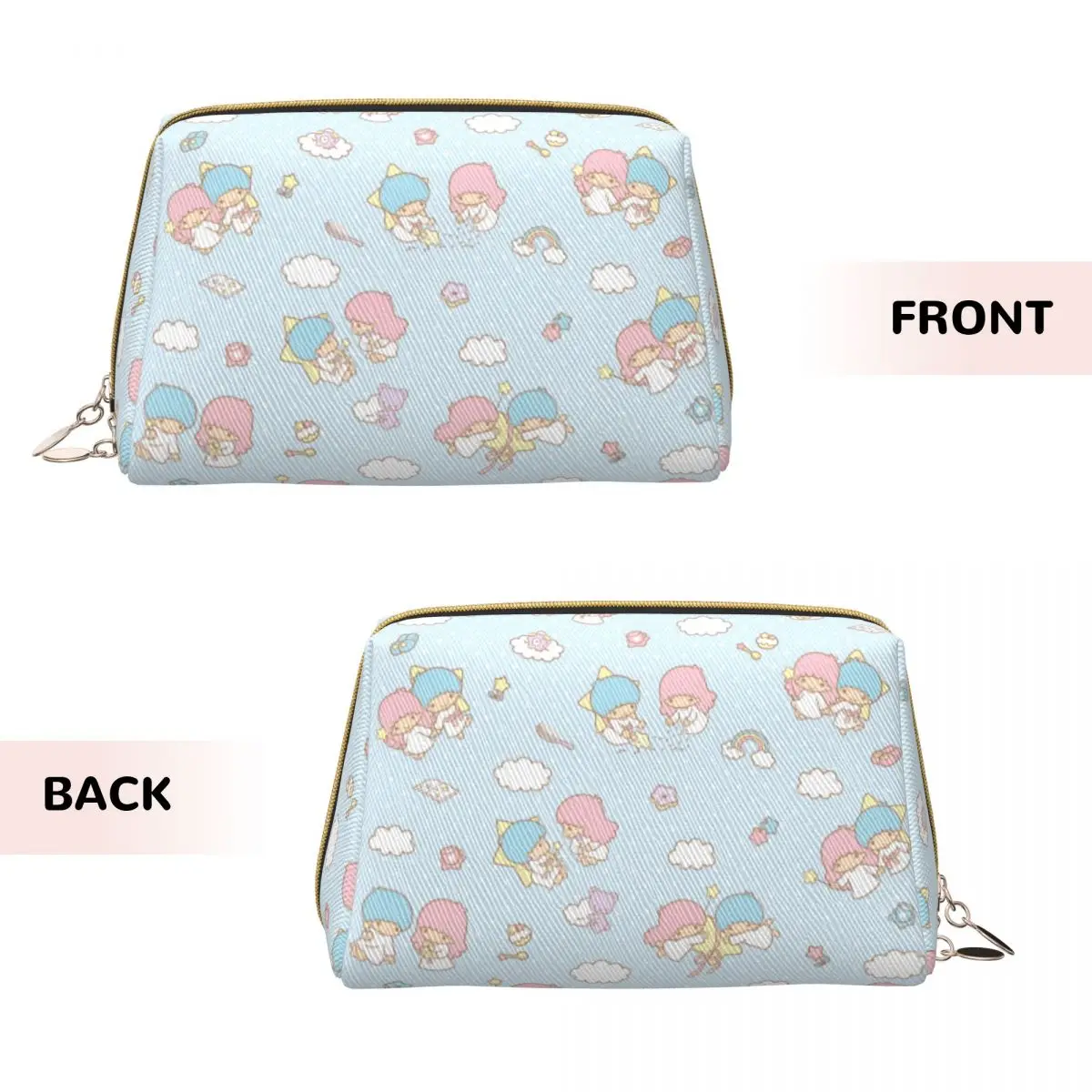 Little Twin Stars Makeup Bag Trendy Large Capacity Toiletry Storage Bag Outfits Women Zipper Beauty Toiletry