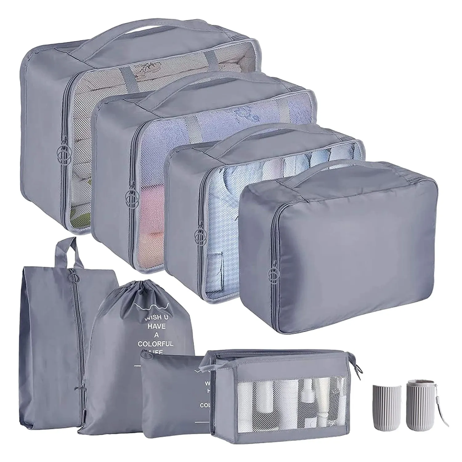 

Packing Cubes for Suitcase,9 PCS Travel Packing Cubes Lightweight Suitcase Organizer Bags Set Luggage Packing Organizers