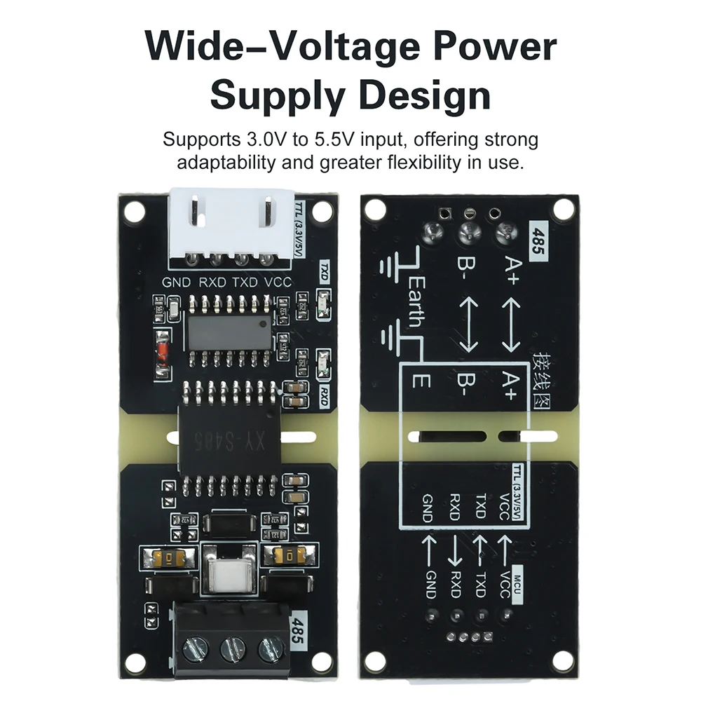 TTL-zu-RS485-Pegelmodul, isoliert, DC 3-5,5 V, RS485-zu-TTL-Signalwandler mit automatischer Flusssteuerung, 110-256000 bps, für Elektroanwendungen – Detail 7