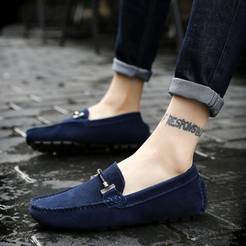 

Summer Breathable Moccasins Men Casual Shoes Fashion Male Suede Loafers Genuine Leather Driving Boat Shoes Men Flats