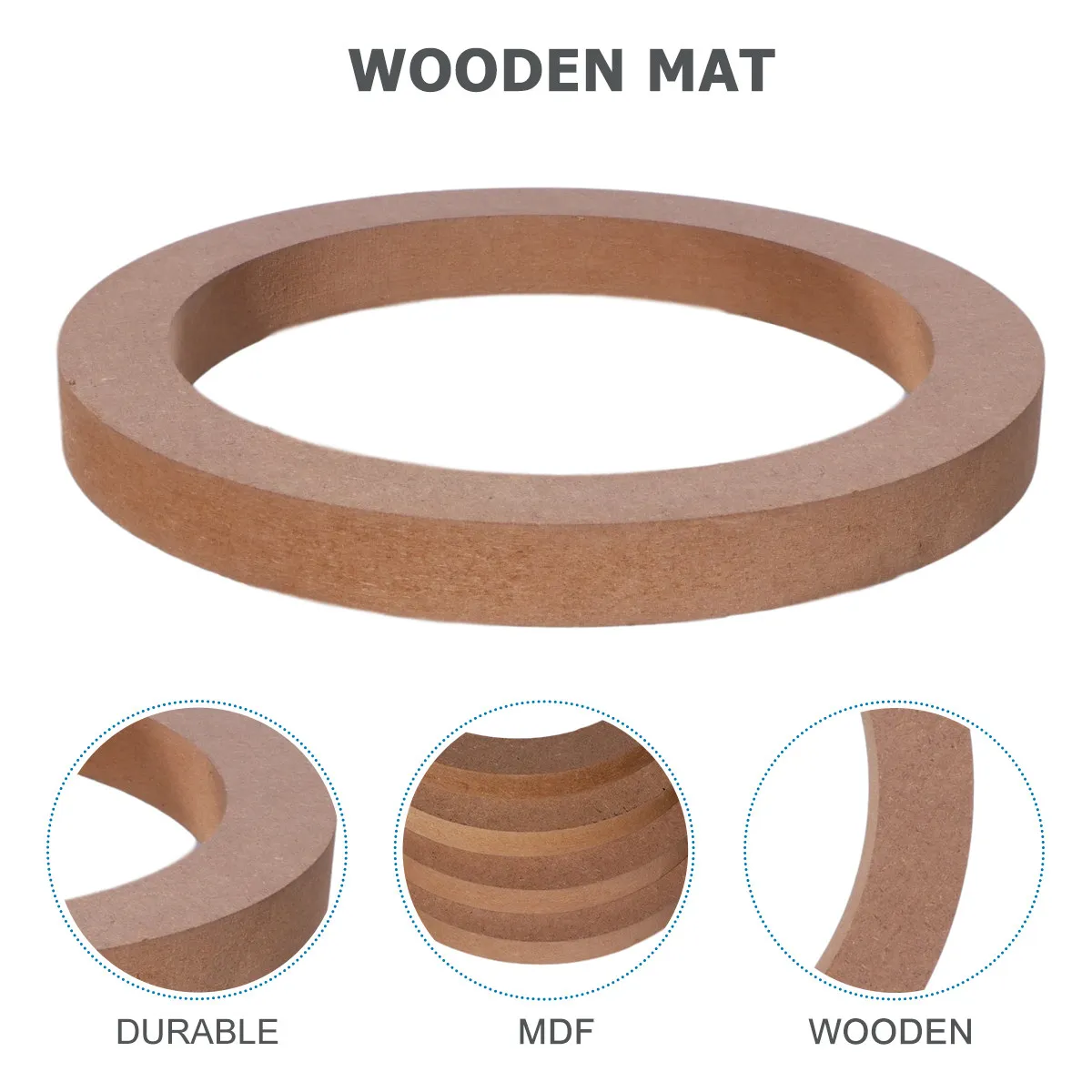 2Pcs 6.5 Inch Wooden Speaker Shock-Proof Pad for Car Door Panel Protection Reduce Vibration Prevent Wave Cancellation Car