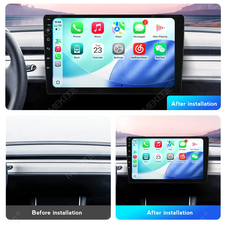 Mekede 9 / 10 Zoll Autoradio Multimedia-Player 1280*720 Universelles Steuergerät Android 15 Navigation GPS Intelligente Systeme Kabelloses Carplay AUTO – Detail 13