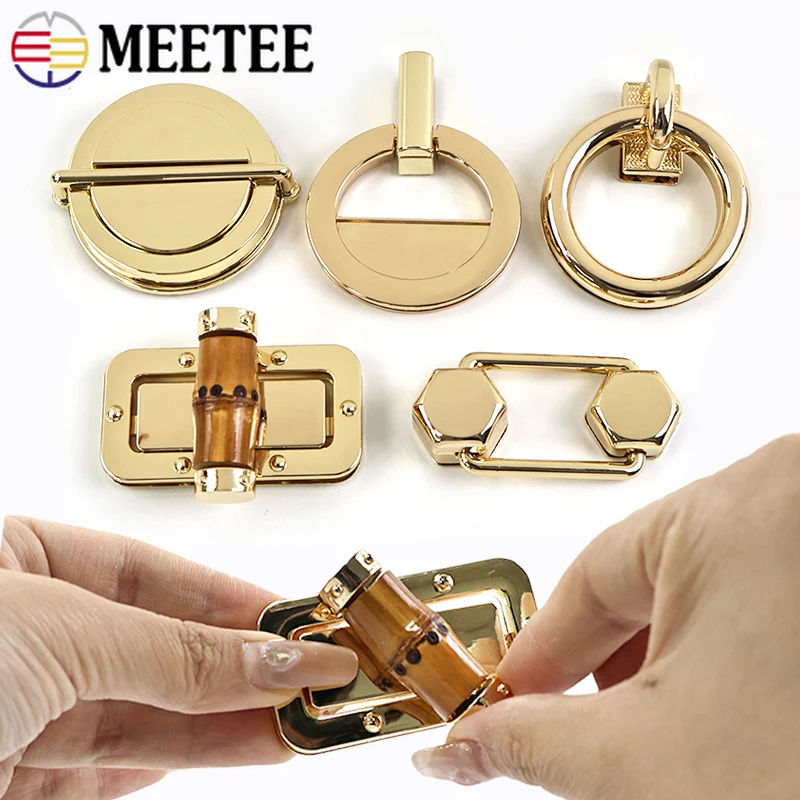 

1Pc Meetee Metal Bag Lock Snap Buckle Purse Wallet Closure Decoration Twist Clasp Handbag Replace Hook DIY Hardware Accessories