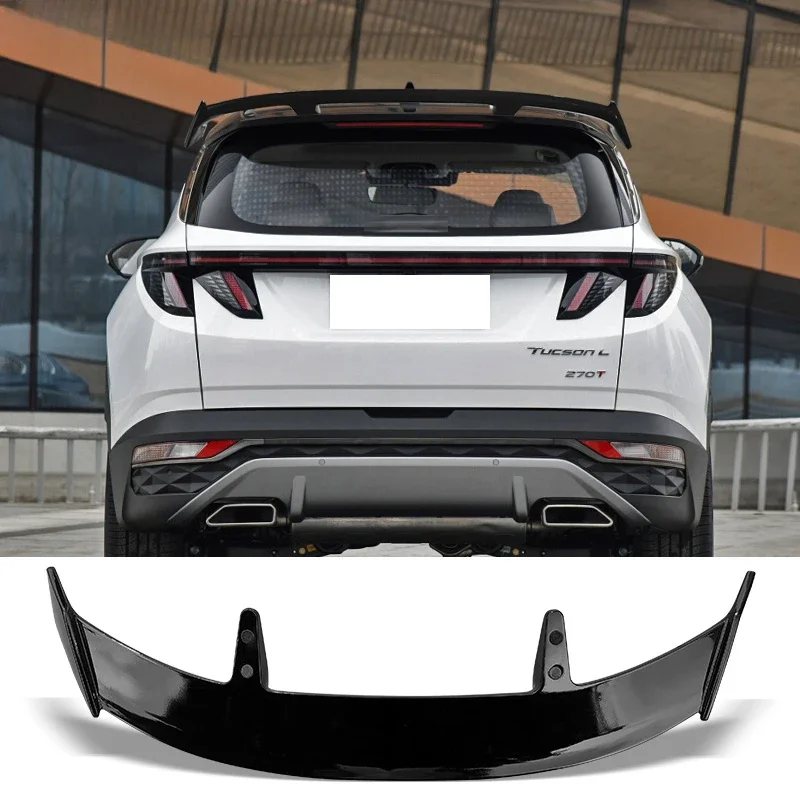 

New！ Spoiler for Hyundai Tucson 2021 22 23 Year Gloss Black Rear Windshield Wing Type TE Carbon Paint Trunk ABS Accessories