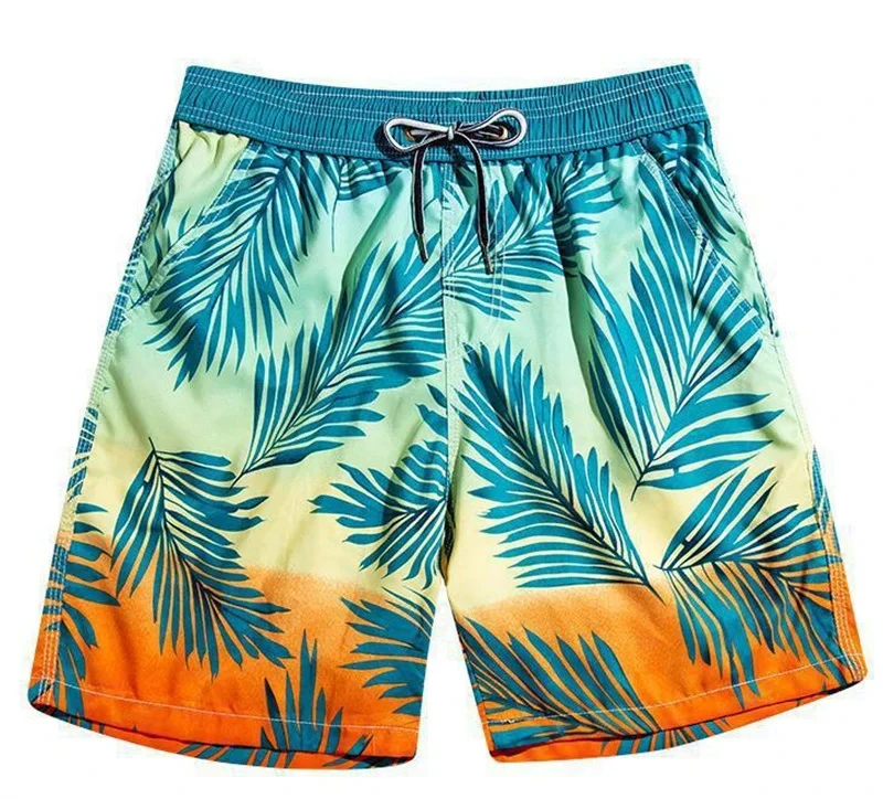 Hawaii Style 3d Printed Beach Short For Men Colorful Leaf Feather Shorts Street Casual Comfortable Oversized Short Trousers