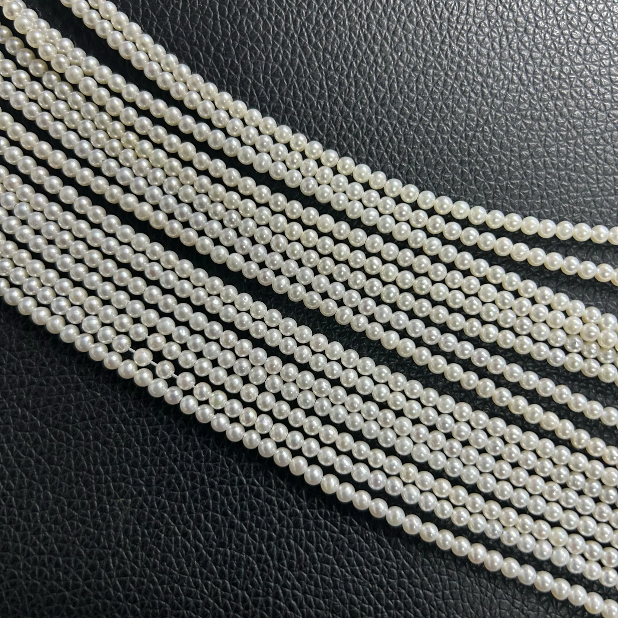 3-6mm Freshwater Akoya Pearls Beads Full Hole Natural White Pearl Strands