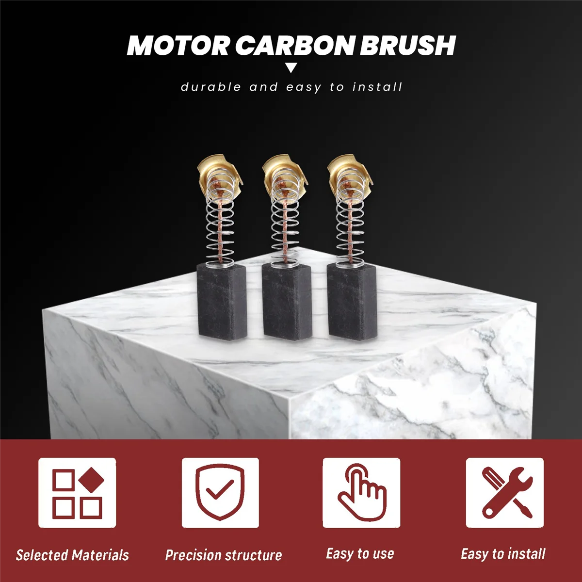 A56XQ 10 Pcs 17×13×7mm Power Tool Motor Carbon Brush 999038 for Hitachi Black+gold+silver