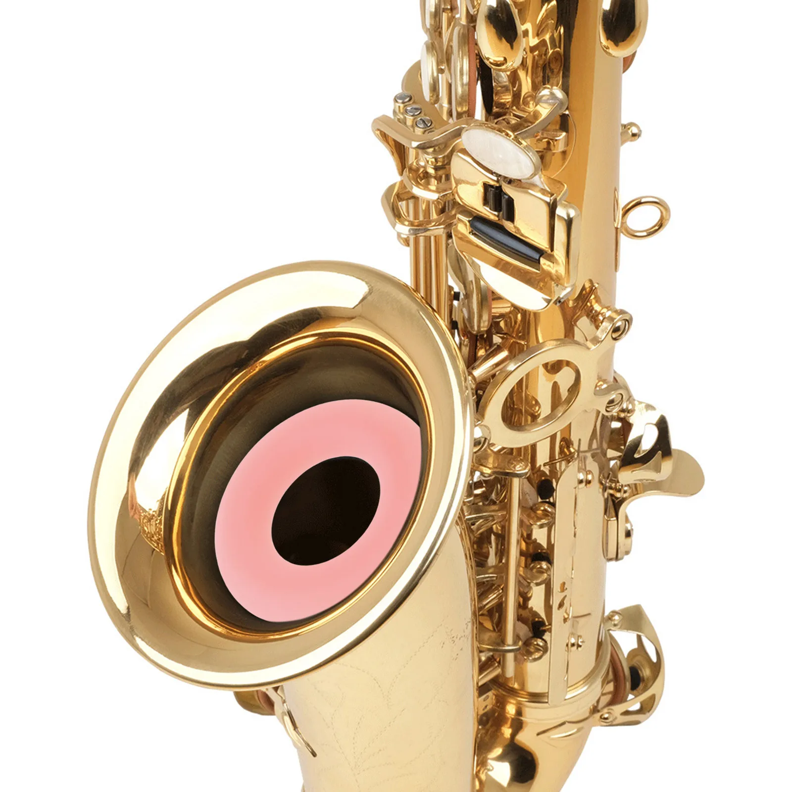 

Noise Reduction Circle Alto Saxophone Practice Mute Pink Silica Gel Musical Instrument Supplies