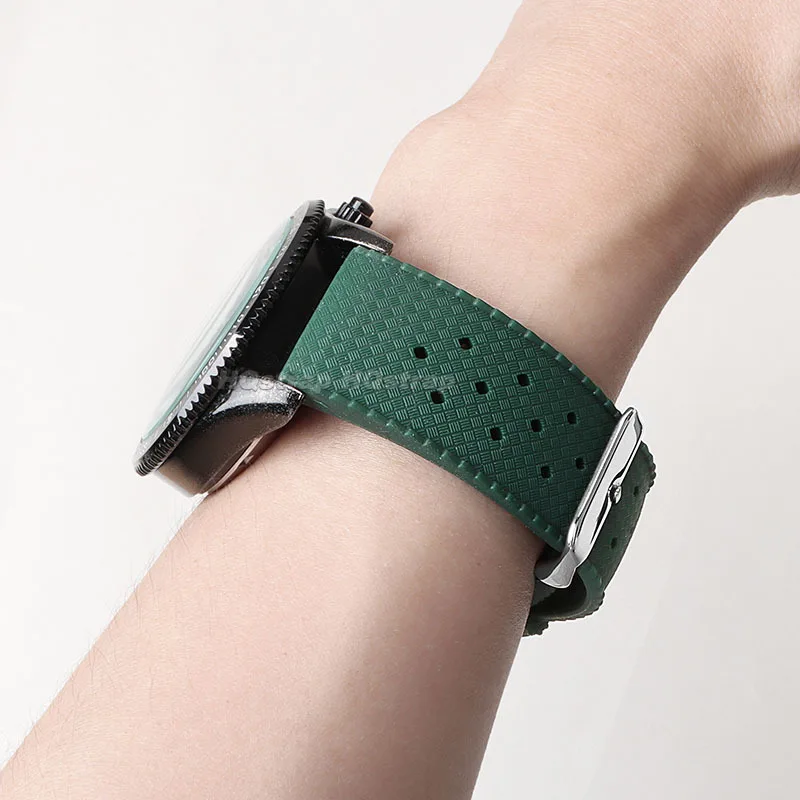 Correias de silicone 20mm 22mm banda à prova dwaterproof água pulseira de borracha esporte confortável baracelet cinto de substituição universal