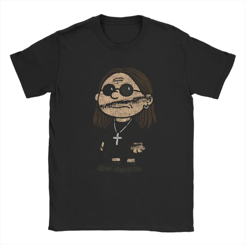 T-Shirt pour hommes, inspiré d'Ozzy Osbourne et de Charlie Brown, en coton, à manches courtes, col rond, idée cadeau